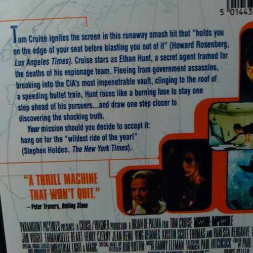 TOM CRUISE MISSION: IMPOSSIBLE MOVIE 1996 DVD PG EXTRA FEATURES - Picture 3 of 7