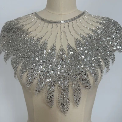 1x Paillettes DIY Maille Sequin Broderie Patch Perlé Décor Robe À Appliques Neuf - Photo 1/4