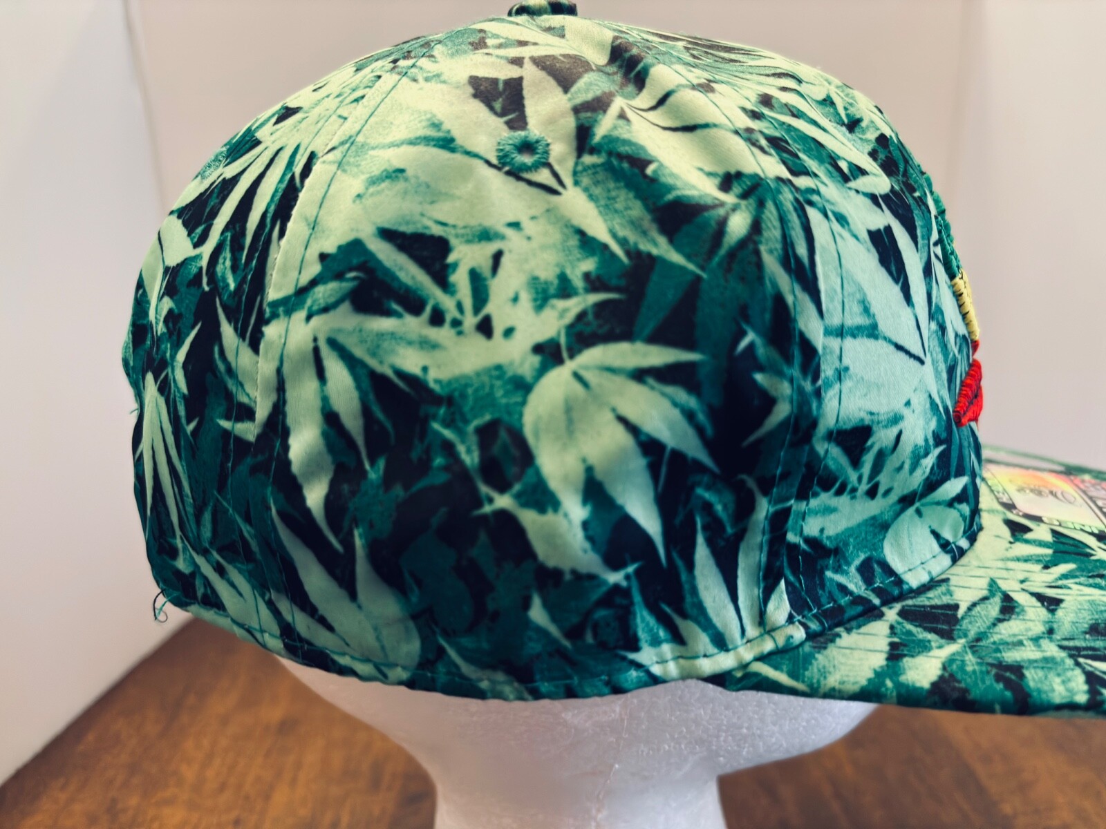 Headlines Marijuana Leaf Snap Back Hat Green Red … - image 6