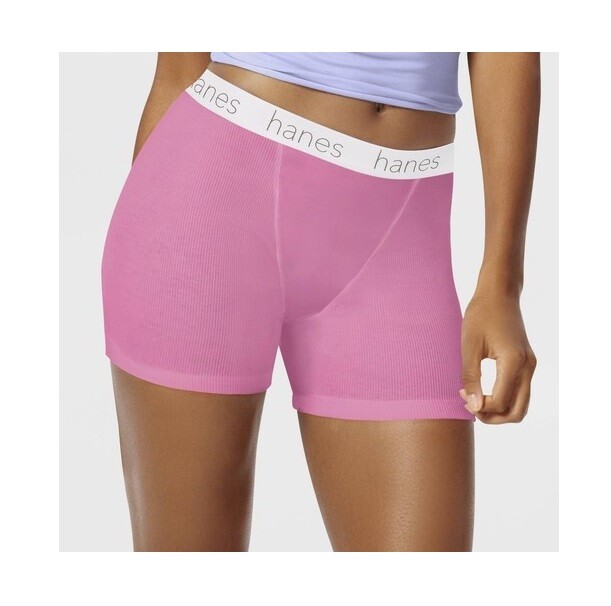 Hanes Women's Premium Boyfriend Ring Spun Cotton Stretch MidThigh