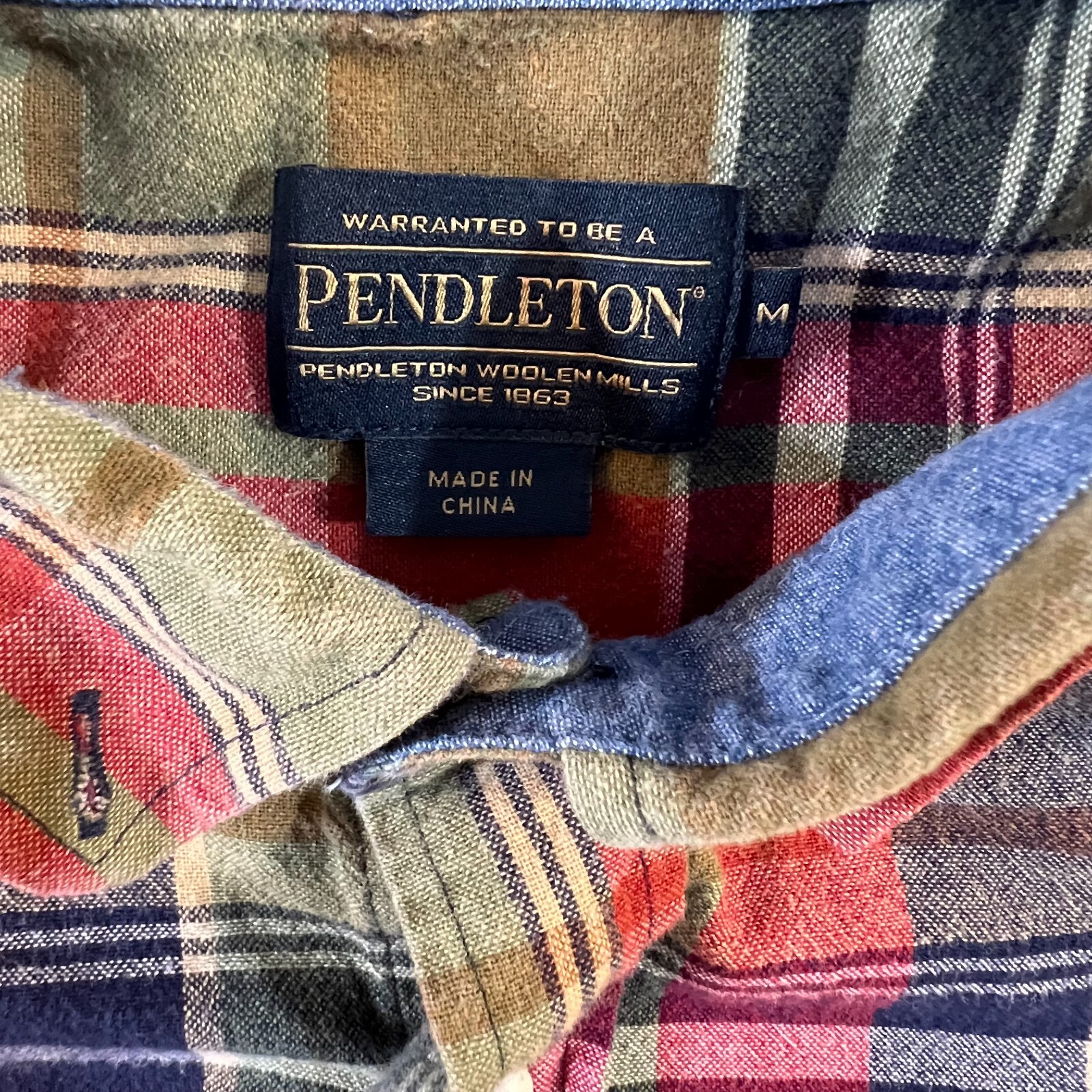 Pendleton Plaid Flannel Trail Shirt Medium BOHO H… - image 2