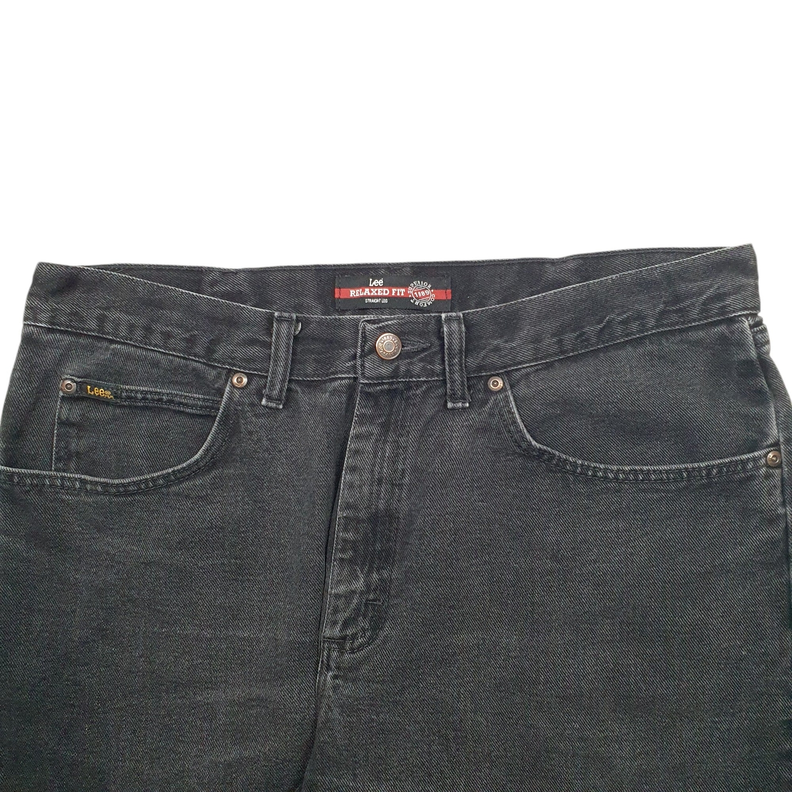 LEE Relaxed Jeans Loose Fit Black Denim Trousers Mens W38 L32 image 2