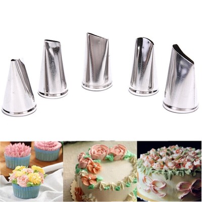 5Teile/satz Rose Blütenblatt Creme Piping Tipps Düse Kuchen Gebäck Cupcake Decor