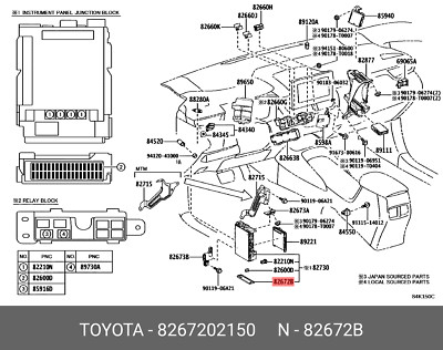 Original OE Abdeckung, Abzweigblock, 8267202150 für Toyota 82672-02150