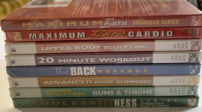 Winsor Pilates 8 DVD Basic Workout Set Abs Bun Upper Body Advanced Stretch Band