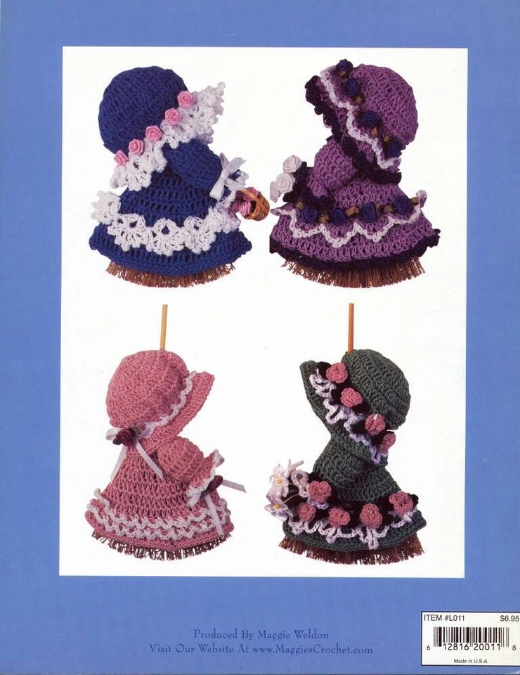 MAGGIES CROCHET MINI BROOM DOLLS 8 ORIGINAL THREAD DESIGNS - Image 2 of 2