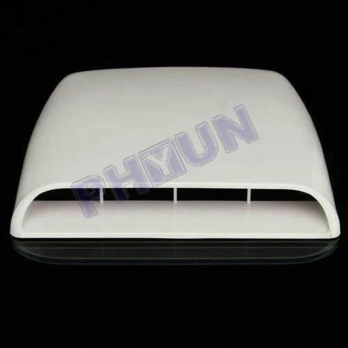 Universal Car Decorative Air Flow Intake Hood Scoop Vent Bonnet Cover Trim White - Picture 3 of 6