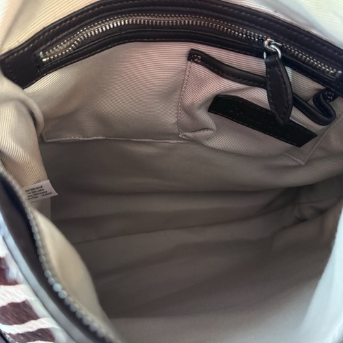 Talbots Large Zebra Cowhide Tote Hobo Bag Handbag Purse Shoulder Laptop Bag New - Picture 4 of 10