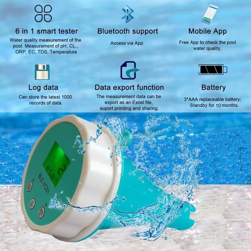 Schwimmender Smart Schwimmbad Wasseranalysator PH Chlor TDS EC ORP TEMP Tester - Bild 14 von 23
