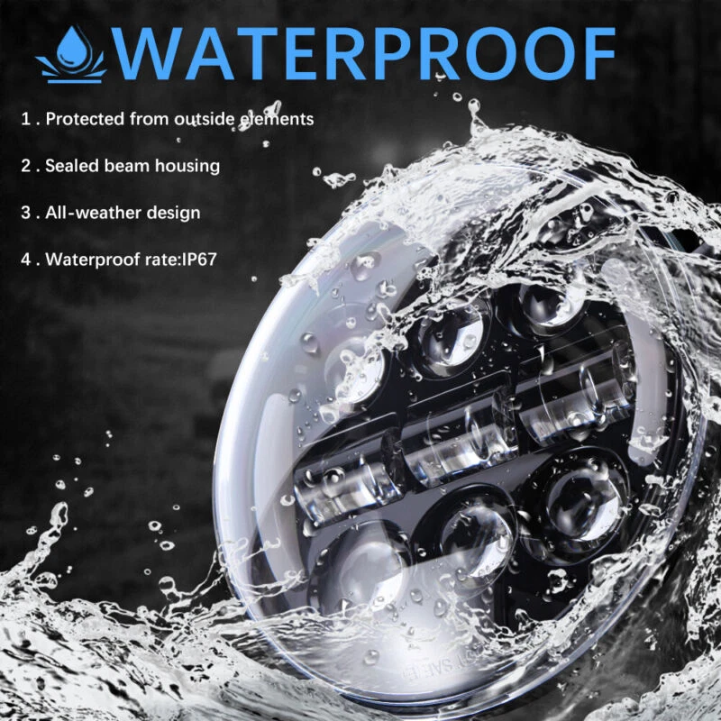 Proyector halo 4X 5 3/4" 5,75 pulgadas LED HI/LO DRL para Peterbilt 349 359 Foto 3 de 4