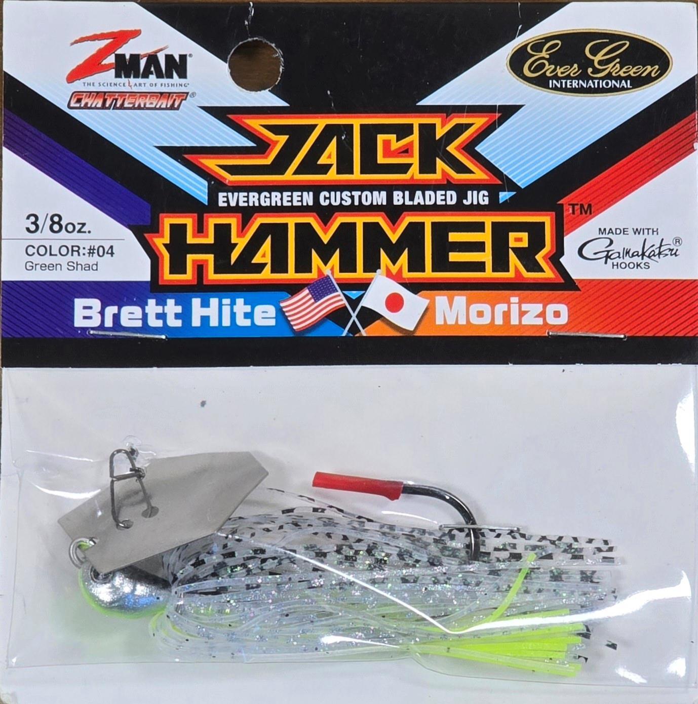 (Ct of 2) Z-Man Evergreen Chatterbait Jack Hammer 3/8 oz Evergreen Custom Blade! - Image 2