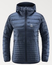 Haglofs Womens Micro Nordic Down Hood - Tarn Blue L Navy Puffer Jacket