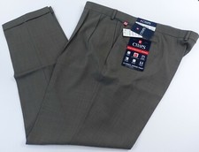 Chaps Dress Pants Men 48x34 Classic Fit Performance Pleated Big Tall Light Brown