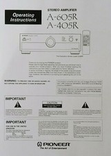Pioneer A-605R / A-405R Amplifier - Operating Instructions - USER MANUAL