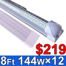 8 FT Led Shop Lights Fixture, T8 8 Foot Linkable Garage Light 144w 18000Lm 6500K
