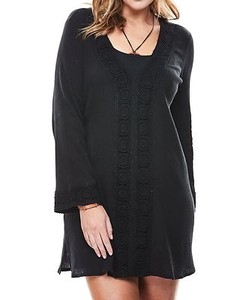 plus gauze trimmed sleeves swim crochet
