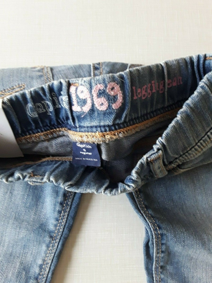 Jean Legging Fille GAPKIDS 1969 - Taille 6, Délavé Foncé, Coton Stretch, Occasion Excellent état