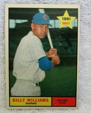 Billy Williams RC 1961 Topps Batting Pose Rookie Card#141 EX/MINT!Cubs OF HOF. rookie card picture