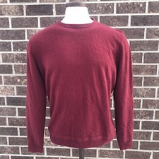 Knit For J. Crew Wind Red Soft 100 Cashmere Crewneck Sweater Men s Large AZ965