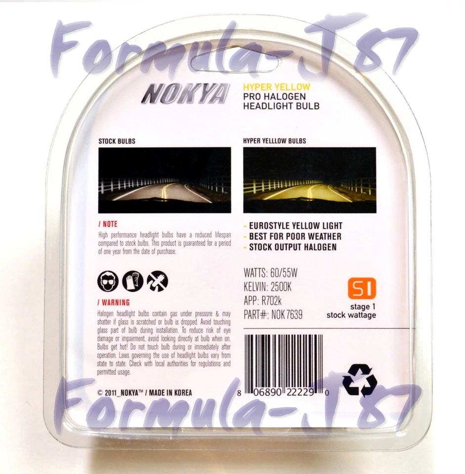 Nokya 2500K Yellow H4H R702K Nok7639 60/55W Two Bulb Head Light Replace JDM Lamp - Image 3 of 4