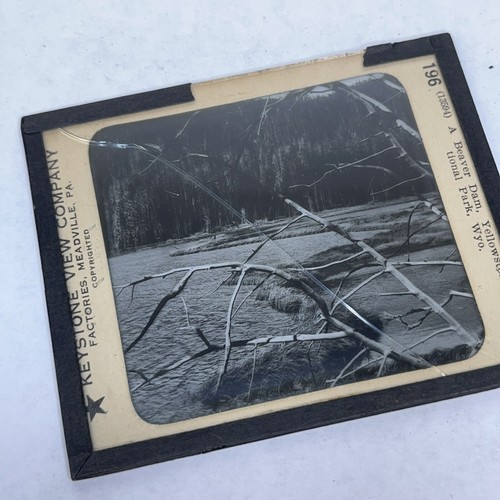 Antica Lanterna Magica Vetro Diapositive Chiave Vista Azienda QUEBEC PIETRA GIALLA Leggi - Foto 6 di 8