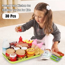 30 Pcs Play Food Pretend Toys Kitchen Set Pretend Food Children Toy For Kids E4