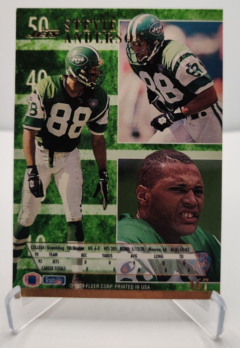 ウィリアムジョセフNew Costal ニューコースタル フィッシングベストレア 1994 Fleer Ultra Stevie Anderson #467 New York Jets football card