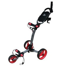 Axglo TriLite 3 Wheel Golf Push Trolley – Grey & Red + Free Travel Bag