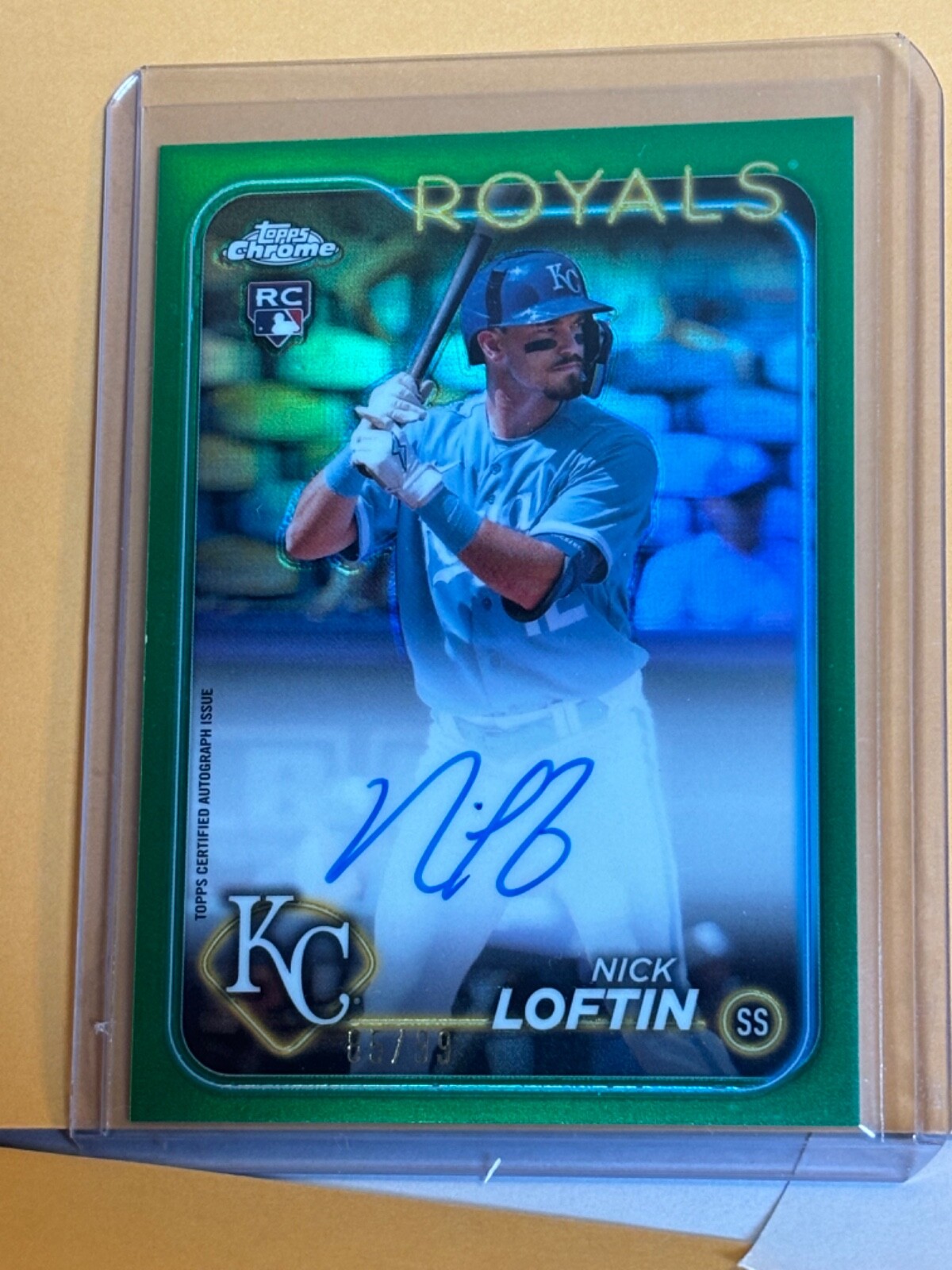 2024 Topps Chrome Nick Loftin Green Rookie Refractor Auto /99 #RA-NL Royals Nice
