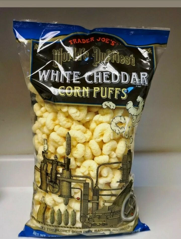 2 Packs Trader Joe's World’s Puffiest White Cheddar Corn Puffs 7 oz Each Pack - Image 3 of 3
