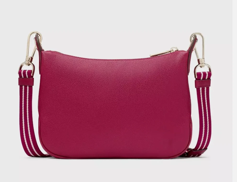 Tracolla Kate Spade Rosie in pelle con ciottoli lampone scuro nuova con etichette $349
