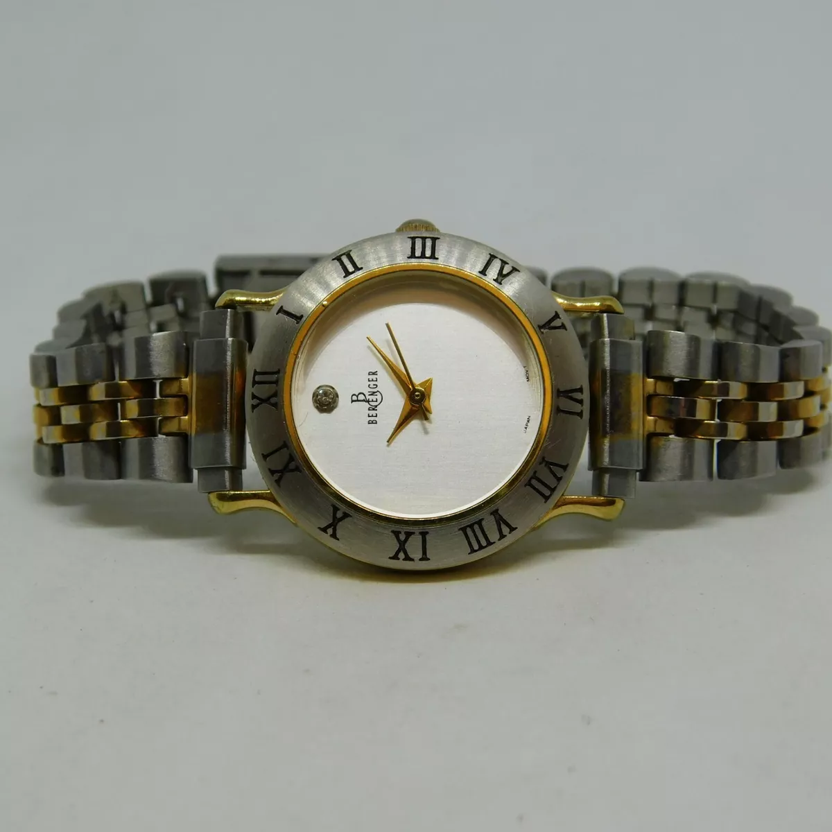 Berenger Diamond Two Tone Quartz Analog Ladies Watch Sz. 6 1 4