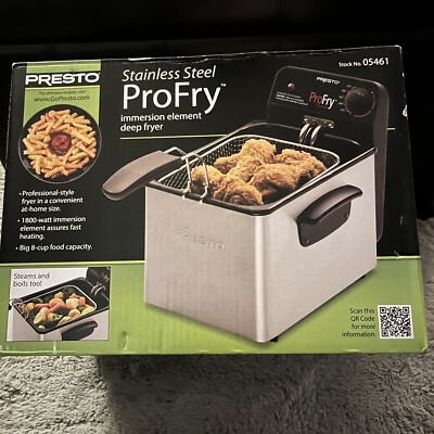 BNIB Presto ProFry Stainless Steel Deep Fryer.