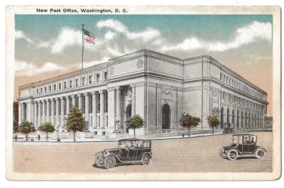 Washington D. C. c1920's new United States Post Office Building, vintage car
