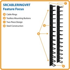 TRIPP LITE SRCABLERINGVRT SmartRack 6ft Vertical Cable Manager ring 