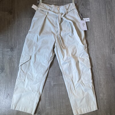 Edwin Womens The Harlow High Rise Cargo Belted Pants Sz 24 Glacier