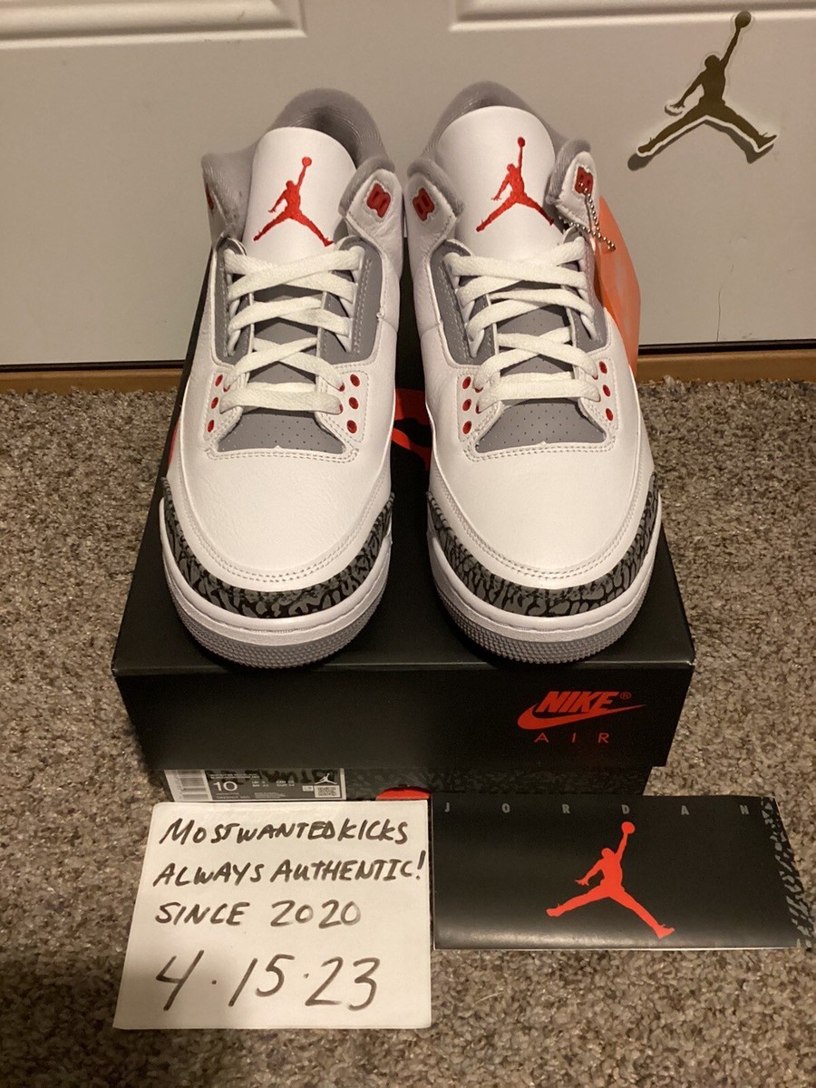 DS 2022 Nike Air Jordan Retro 3 OG Fire Red Men's Sz 10 | eBay