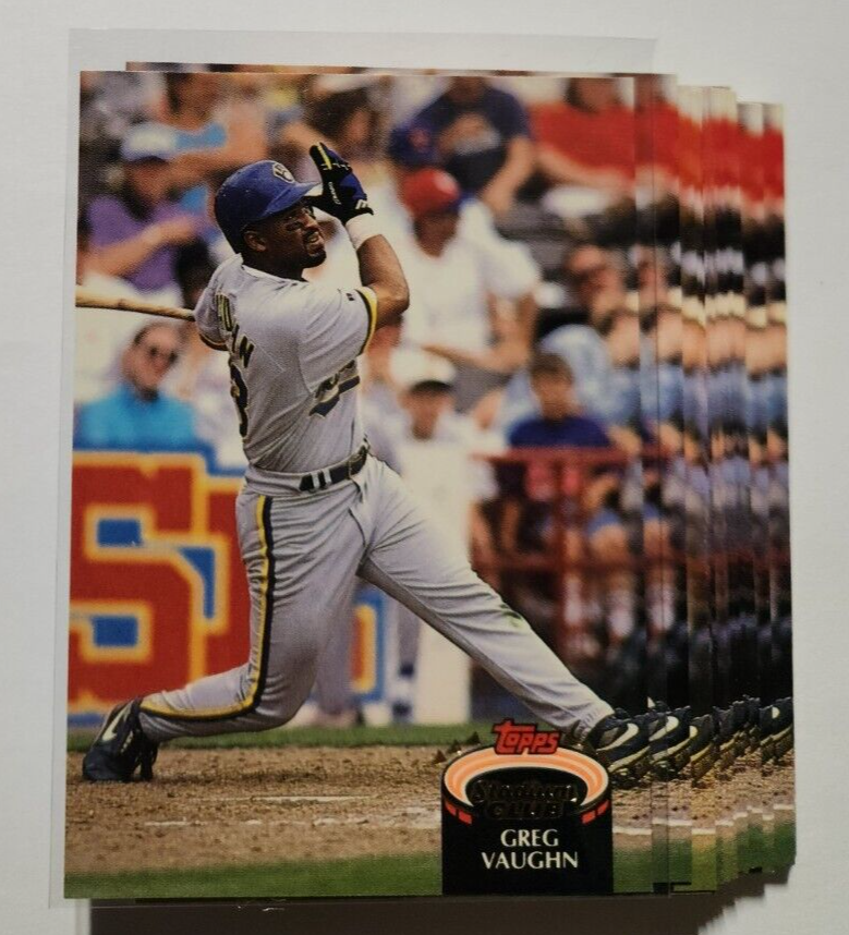 1992 GREG VAUGHN MILWAAUKEE BREWERS BASEBALL CARD #666 ( 1