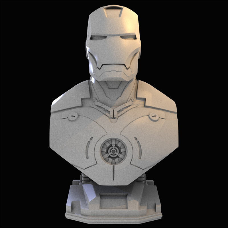Iron Man Mk2 Bust Statue Gk Resin Action Figure 3d Printing Model White Mold Toy Ebay