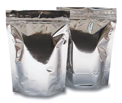 100pcs 6-1/2'' x 8-1/2'' Stand-Up Metalized Barrier Zipper Pouch w Gusset Food Zip