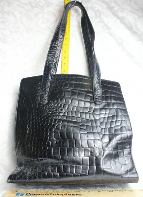 Talbots Leather with Croc Print Shoulder Bag