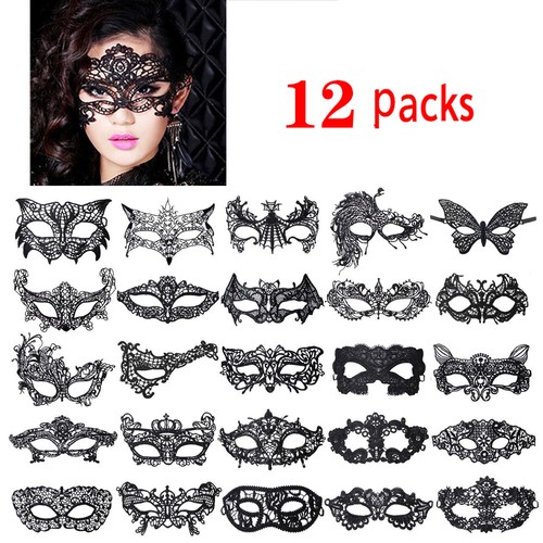 Halloween Elf ears Lace Eye Face Mask Cosplay Masquerade Party Halloween Costume - Picture 8 of 17