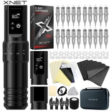 XNET T1 Wireless Tattoo Machine Pen Full Kit Adjustable Stroke Motor Makeup Pen