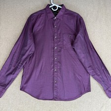 Bugatchi Uomo Shaped Fit Men's Size M Solid Purple Long Sleeve Casual Shirt