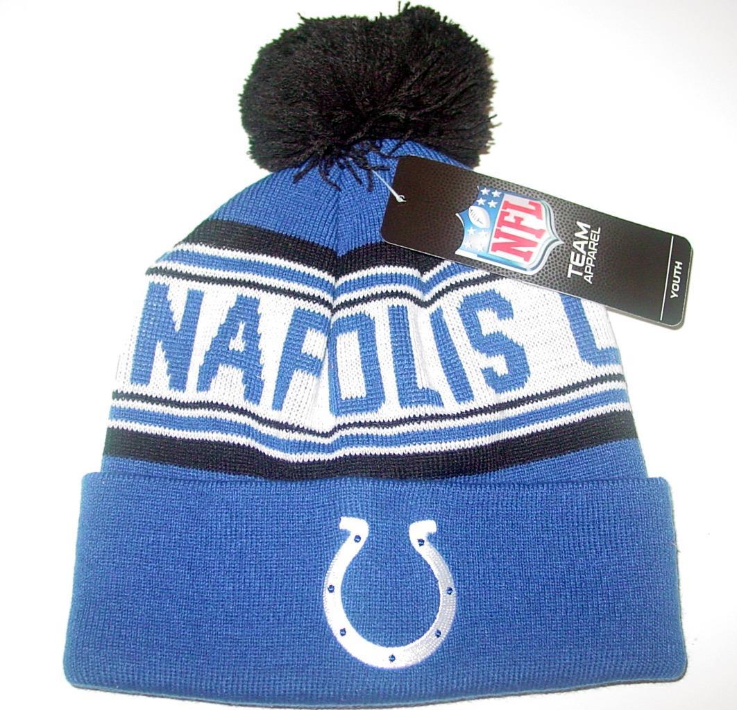 New Indianapolis Colts NFL Football Youth Team Cuffed Pom Beanie Hat ___B31