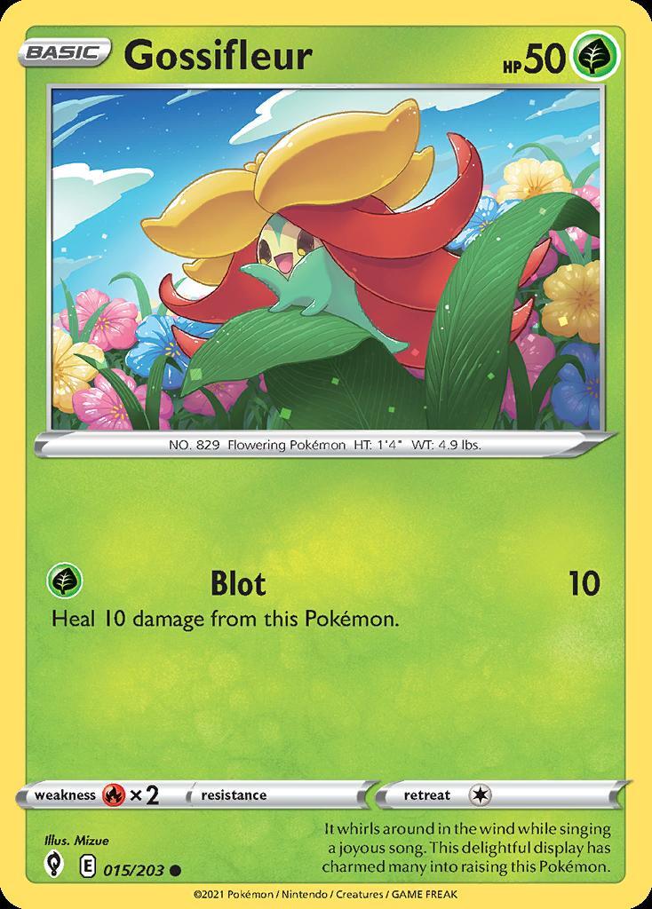 Pokemon Gossifleur (15/280) Evolving Skies LP REVERSE HOLO