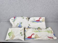 Pottery Barn Kids Dinosaurs Twin Sheets Fitted/Flat 5 Pieces READ For ISSUES
