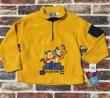 NWT Y2K Vintage 2000 Winnie The Pooh Football Fleece Pullover Size 5 Boys