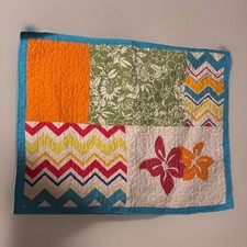 2 Quilted Pillow Shams Standard Beach Hawaii bright patchwork