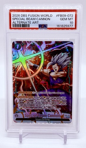 2026 Dragon Ball Super PSA 10 GEM Fusion World Special Beam Can FB09-072 Alt Art